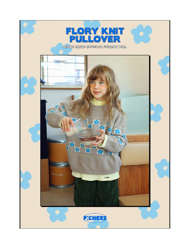 PEACH-CREAM - Korean Children Fashion - #Kfashion4kids - Flory Knit Pullover
