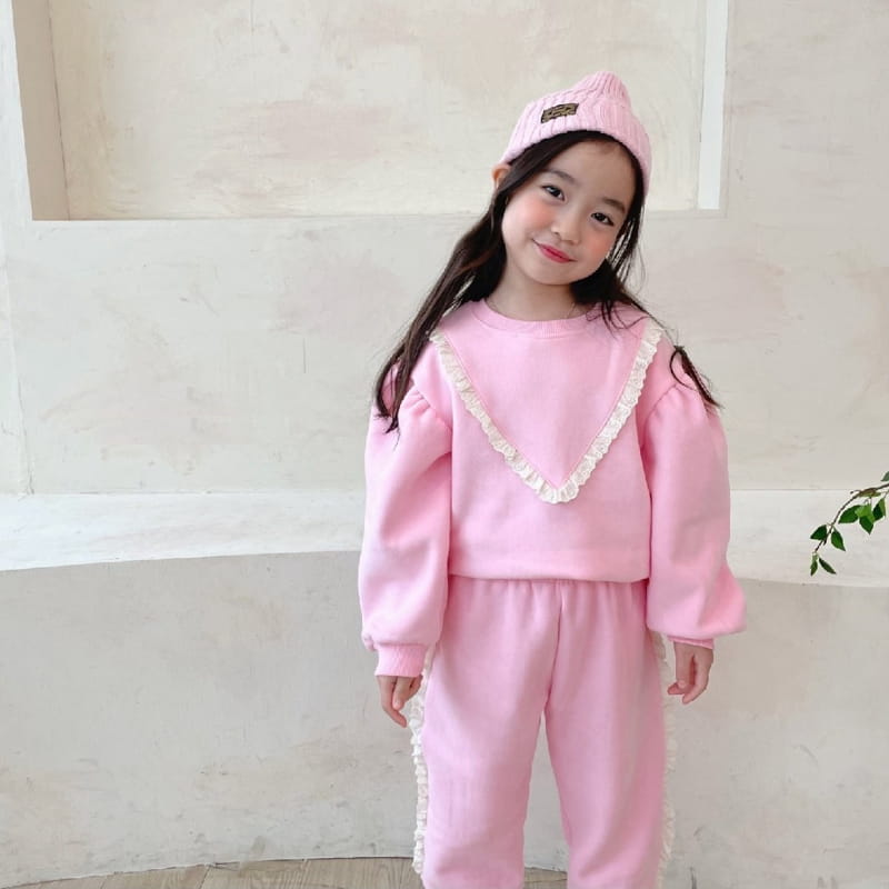 PETIT & PETIT - Korean Children Fashion - #Kfashion4kids - Cotton Lace Top Bottom Set - 2