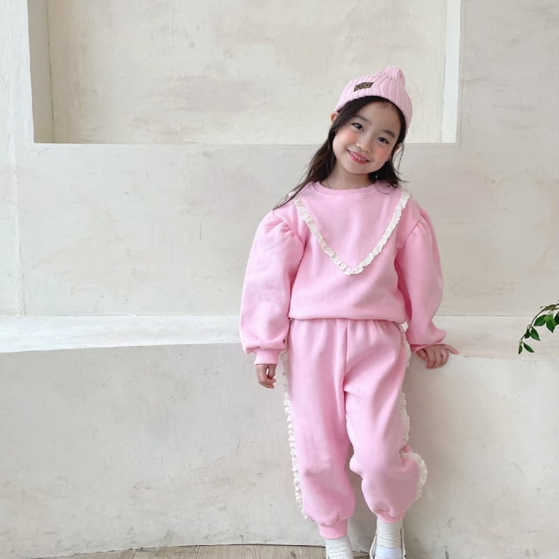 PETIT & PETIT - Korean Children Fashion - #Kfashion4kids - Cotton Lace Top Bottom Set - 3