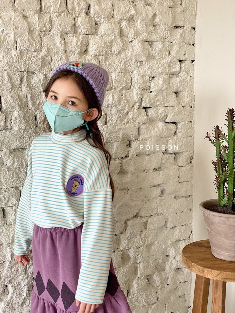 POISSON - Korean Children Fashion - #Kfashion4kids - Stripes Hlaf Turtleneck - 10