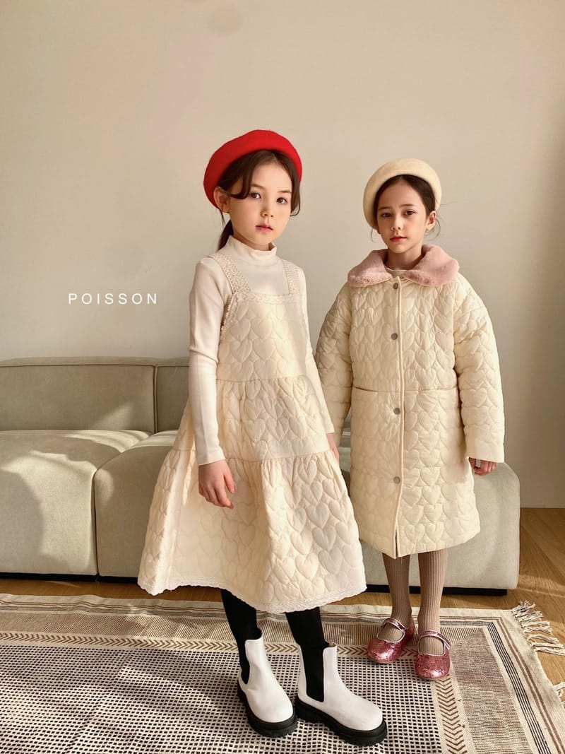 POISSON - Korean Children Fashion - #Kfashion4kids - Heart Padding One-piece