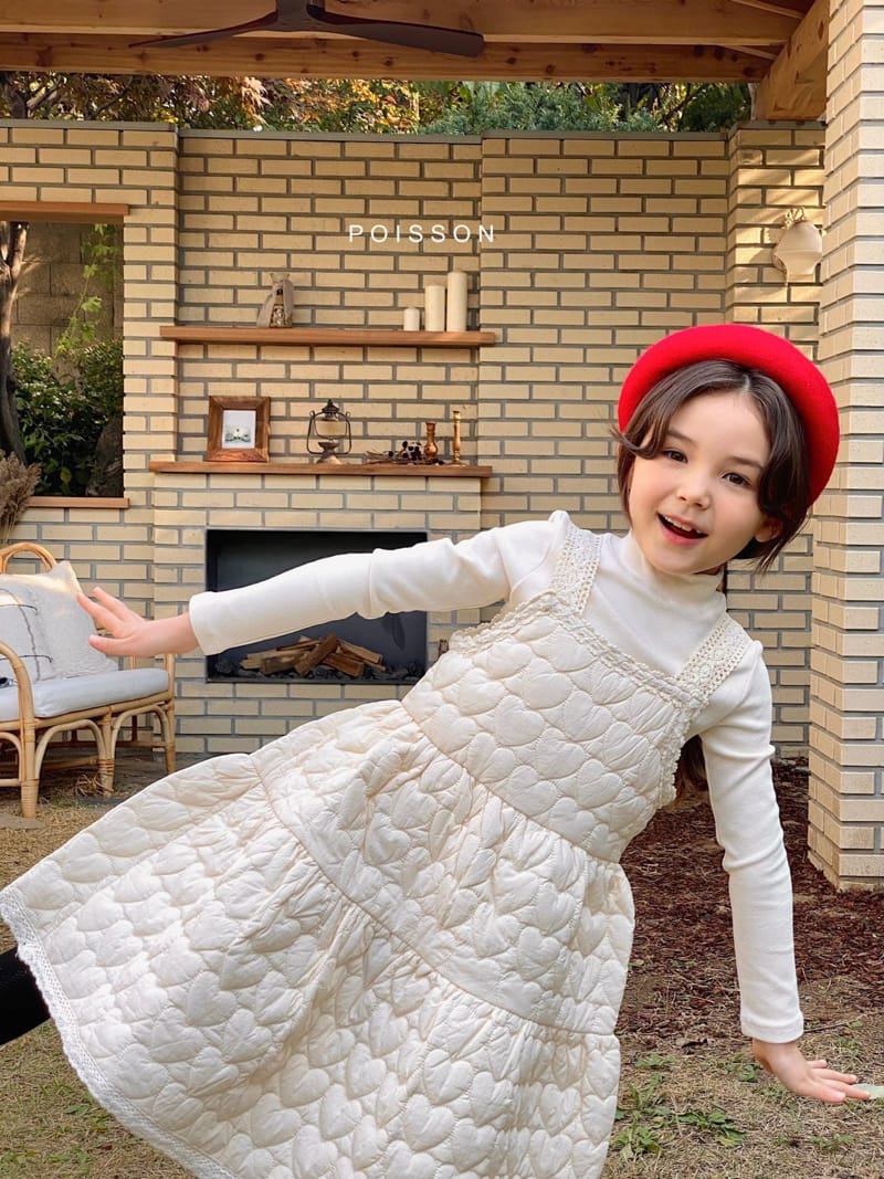 POISSON - Korean Children Fashion - #Kfashion4kids - Heart Padding One-piece - 3