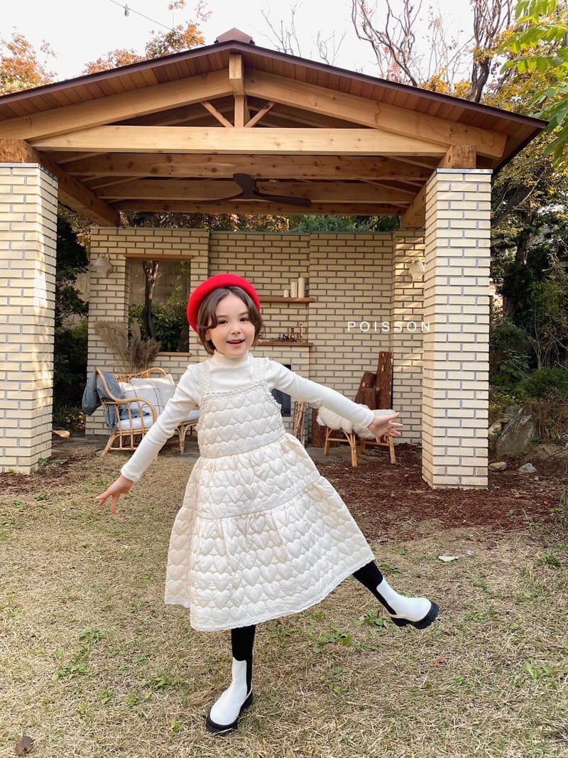 POISSON - Korean Children Fashion - #Kfashion4kids - Heart Padding One-piece - 4