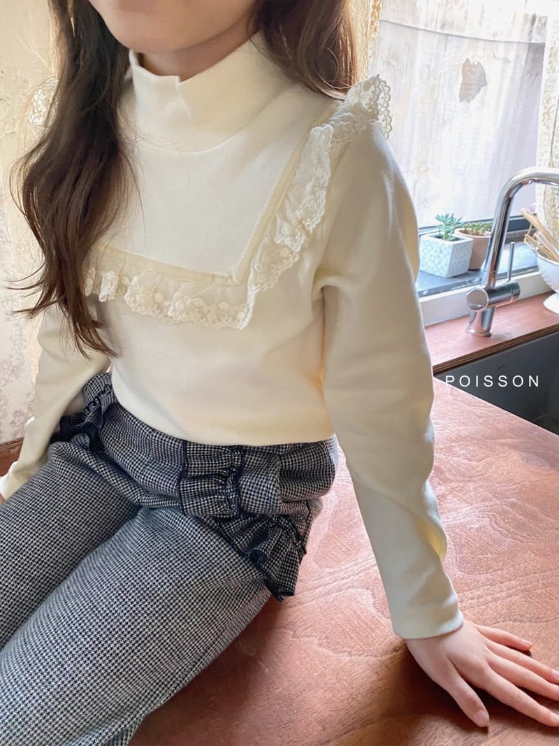 POISSON - Korean Children Fashion - #Kfashion4kids - Square Lace Half Turtleneck Tee - 11