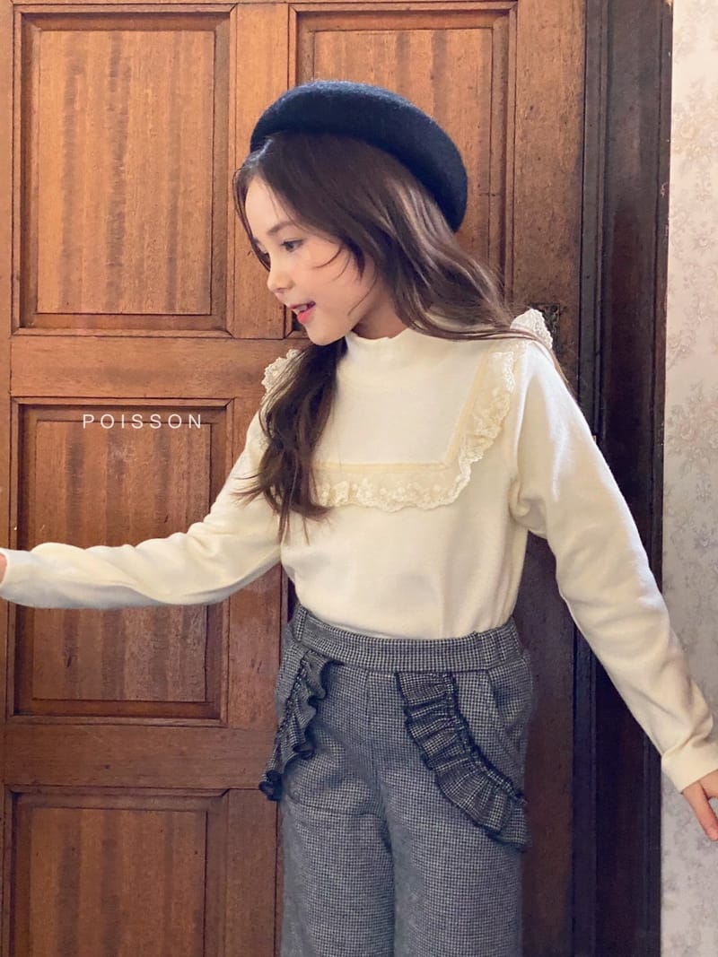 POISSON - Korean Children Fashion - #Kfashion4kids - Square Lace Half Turtleneck Tee - 12