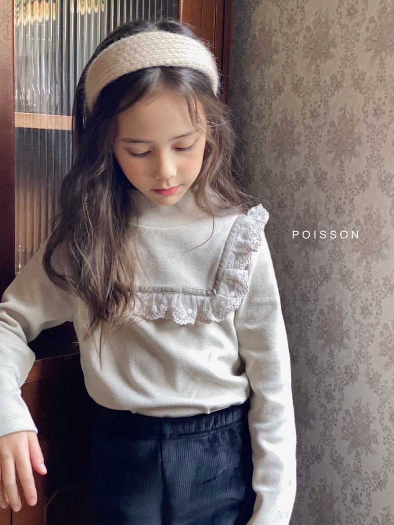 POISSON - Korean Children Fashion - #Kfashion4kids - Square Lace Half Turtleneck Tee - 5