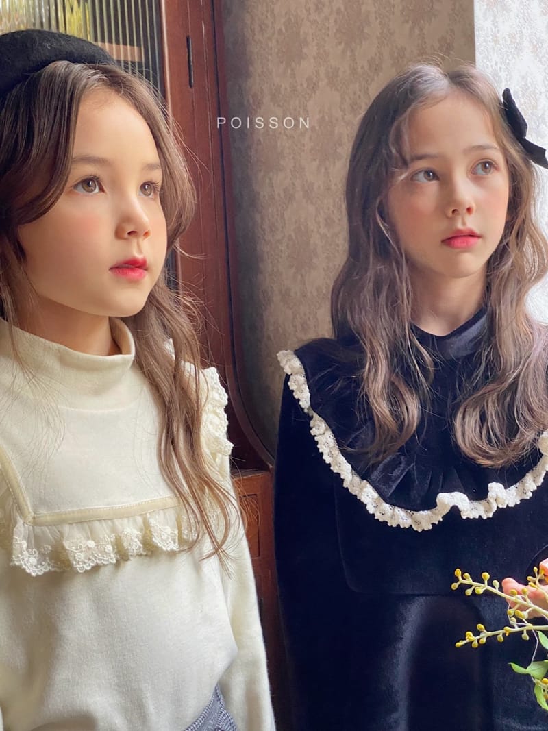 POISSON - Korean Children Fashion - #Kfashion4kids - Square Lace Half Turtleneck Tee - 7