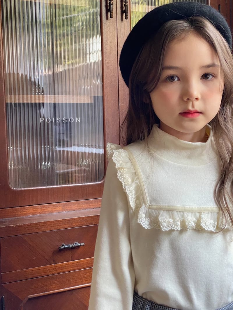 POISSON - Korean Children Fashion - #Kfashion4kids - Square Lace Half Turtleneck Tee - 8