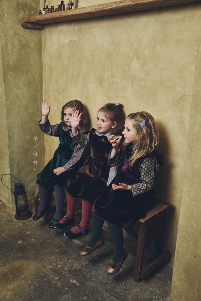 POURENFANT - Korean Children Fashion - #Kfashion4kids - Berona Velvet One-piece
