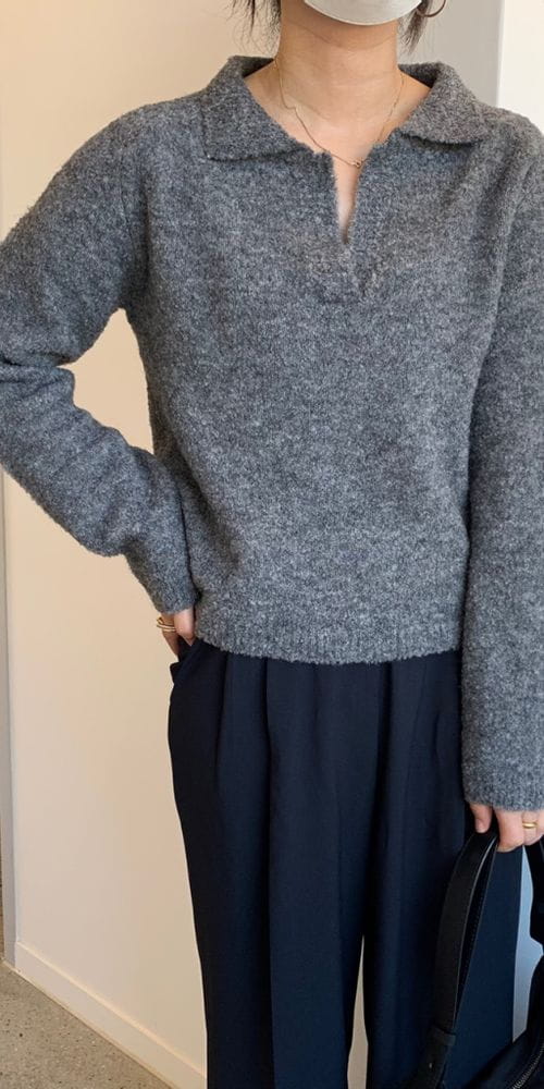 REFRESH - Korean Children Fashion - #Kfashion4kids - Bookle Collar Knit Top - 4