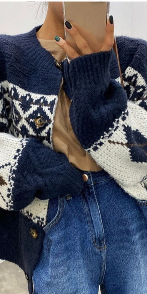 REFRESH - Korean Children Fashion - #Kfashion4kids - Bear Argyle Knit Top