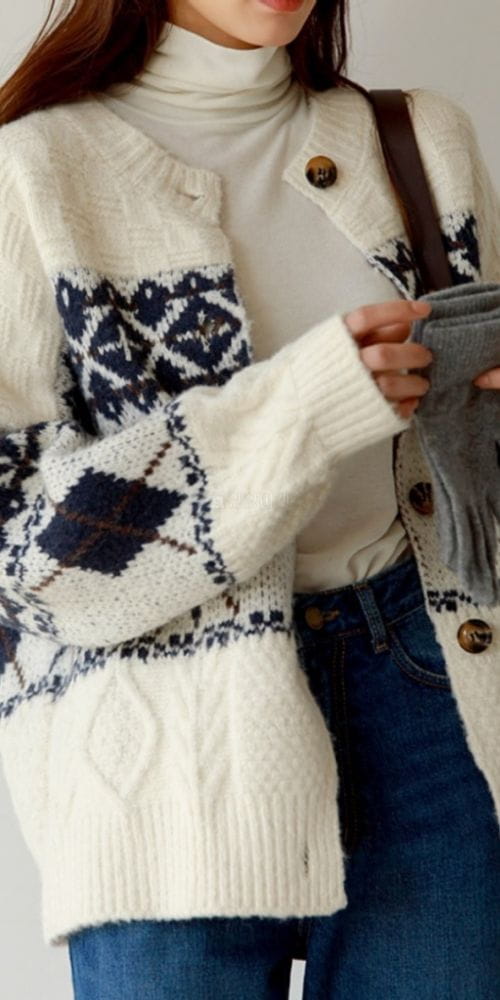 REFRESH - Korean Children Fashion - #Kfashion4kids - Bear Argyle Knit Top - 3