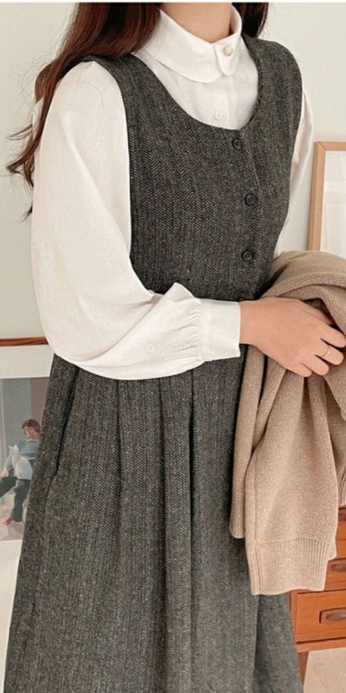 REFRESH - Korean Children Fashion - #Kfashion4kids - Herringbone One-piece