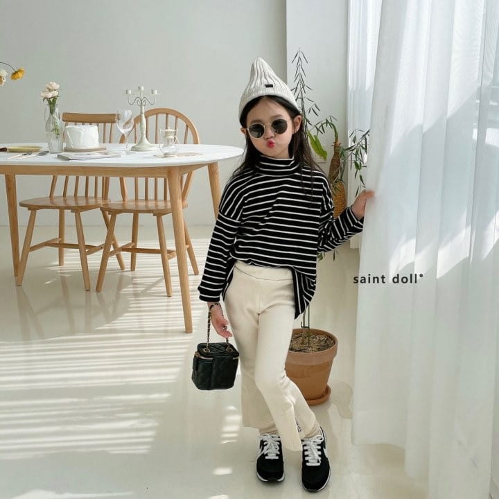 SAINT DOLL - Korean Children Fashion - #Kfashion4kids - Stripes Loose Half Turtleneck Tee - 11