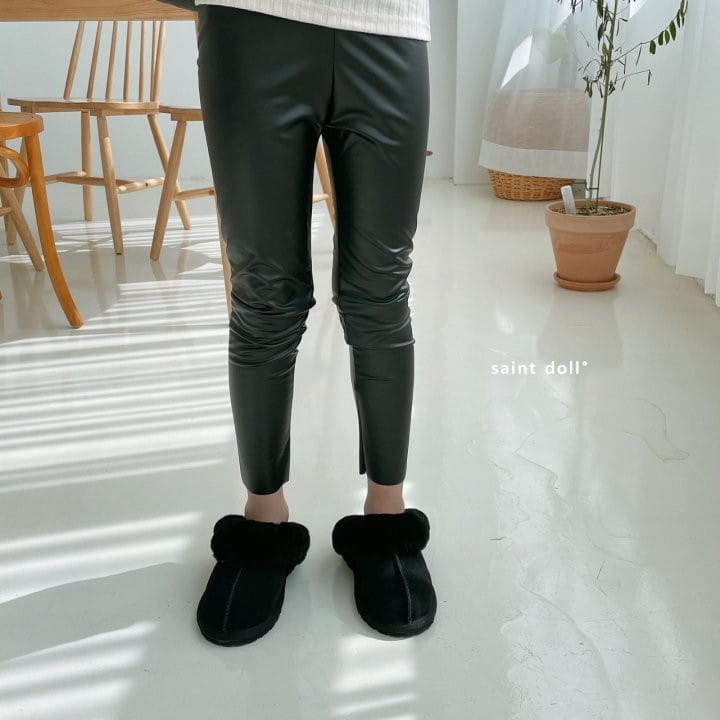 SAINT DOLL - Korean Children Fashion - #Kfashion4kids - Fleece Leather Leggings - 3