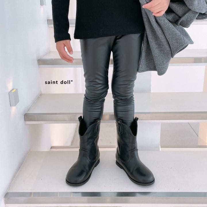SAINT DOLL - Korean Children Fashion - #Kfashion4kids - Fleece Leather Leggings - 8