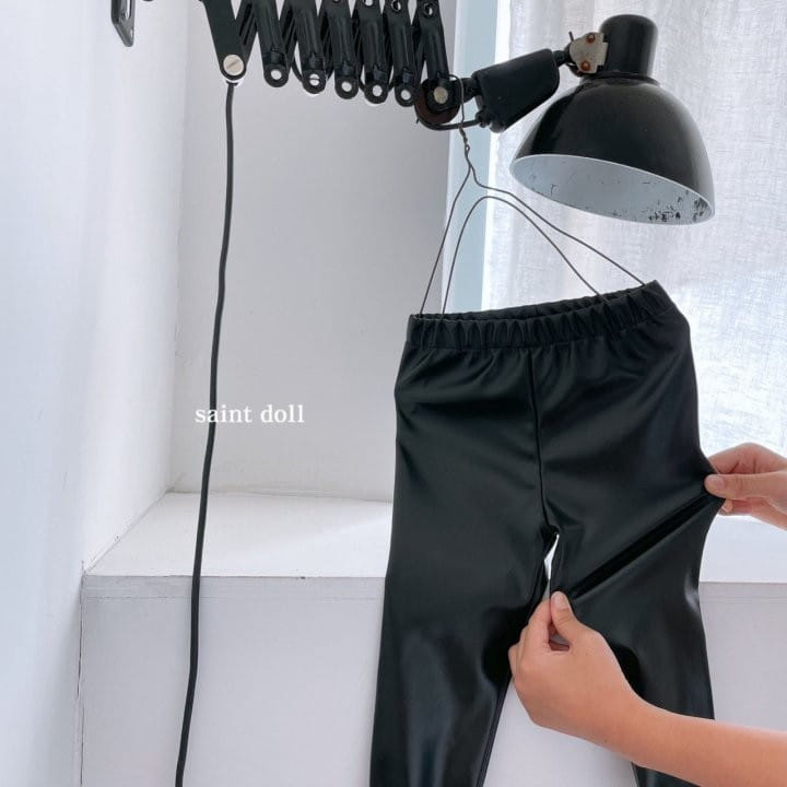 SAINT DOLL - Korean Children Fashion - #Kfashion4kids - Fleece Leather Leggings - 9