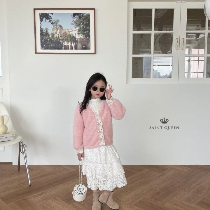 SAINT QUEEN - Korean Children Fashion - #Kfashion4kids - Lace Pearl Cardigan - 12