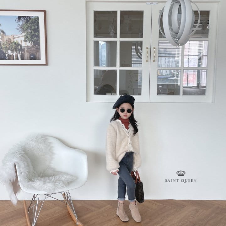 SAINT QUEEN - Korean Children Fashion - #Kfashion4kids - Lace Pearl Cardigan - 5