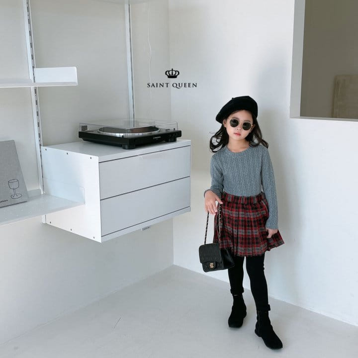SAINT QUEEN - Korean Children Fashion - #Kfashion4kids - Check Skirt Leggings - 10