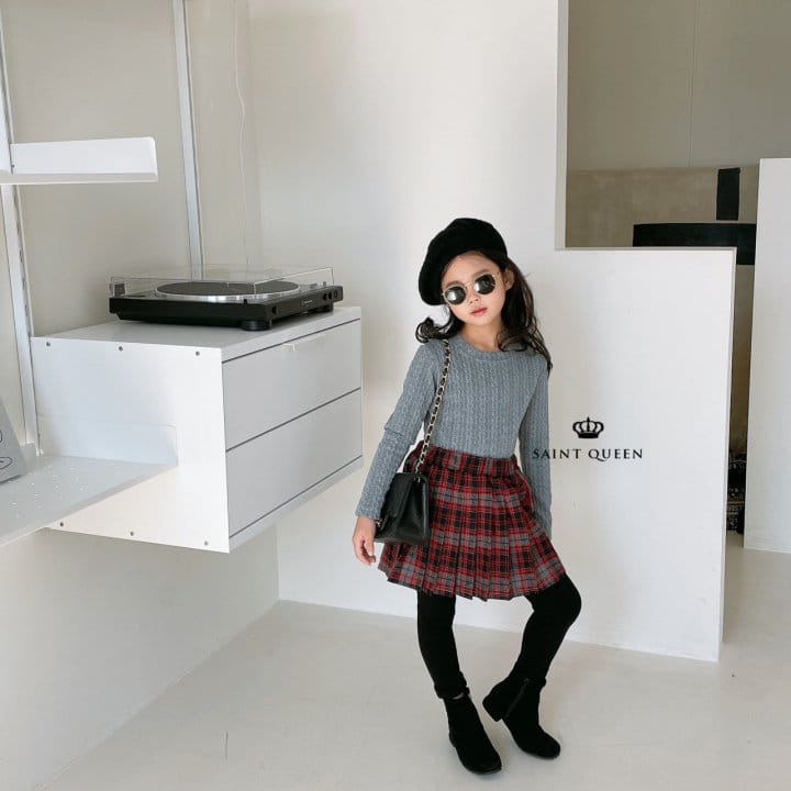 SAINT QUEEN - Korean Children Fashion - #Kfashion4kids - Check Skirt Leggings - 4
