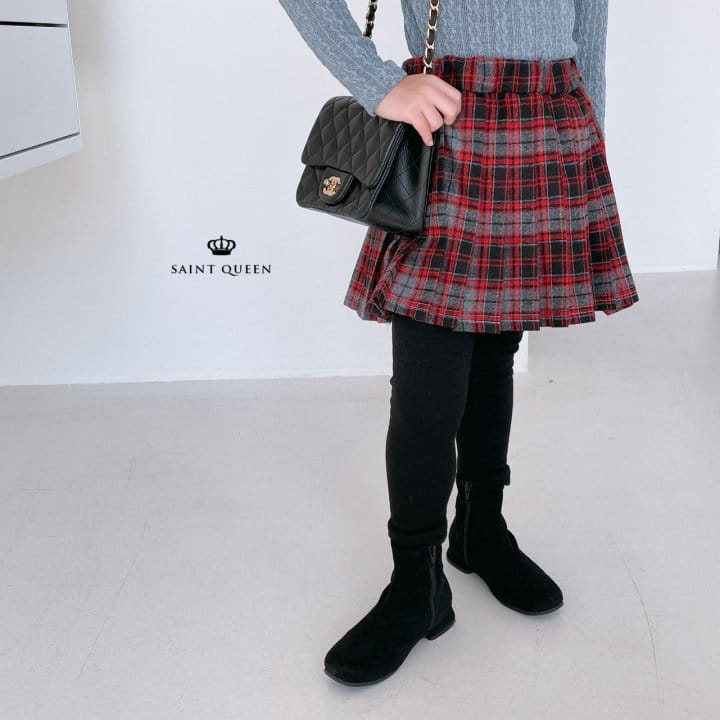 SAINT QUEEN - Korean Children Fashion - #Kfashion4kids - Check Skirt Leggings - 8