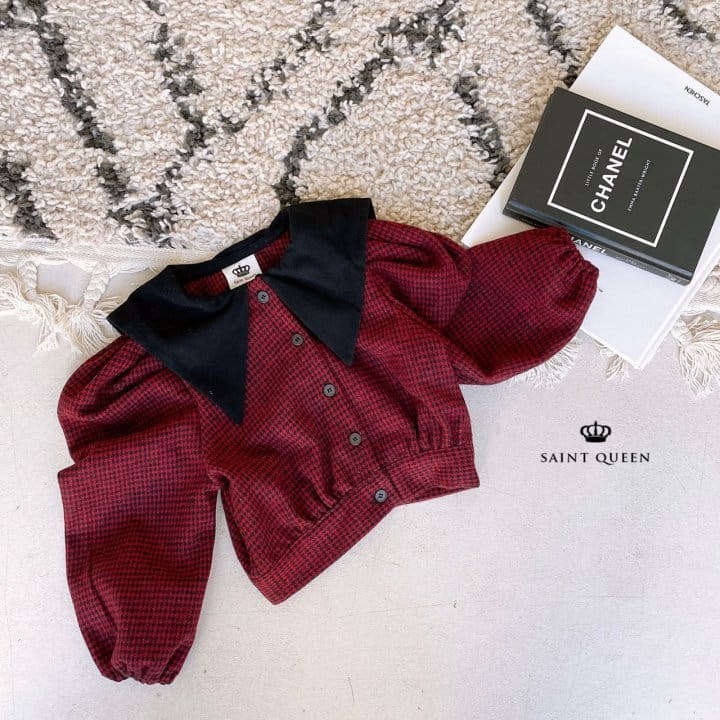 SAINT QUEEN - Korean Children Fashion - #Kfashion4kids - Check Crop Blouse