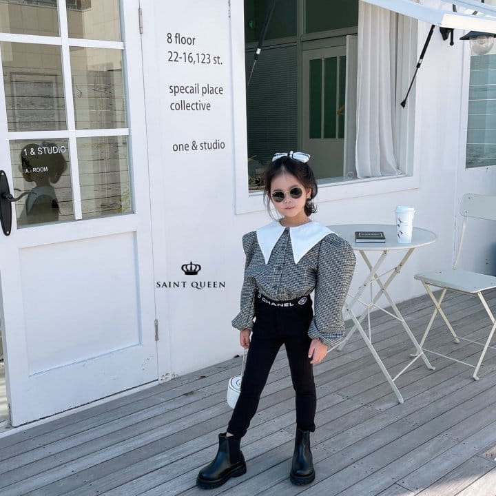 SAINT QUEEN - Korean Children Fashion - #Kfashion4kids - Check Crop Blouse - 10
