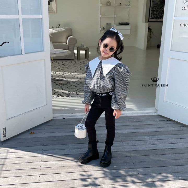 SAINT QUEEN - Korean Children Fashion - #Kfashion4kids - Check Crop Blouse - 12