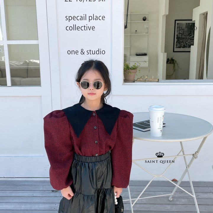 SAINT QUEEN - Korean Children Fashion - #Kfashion4kids - Check Crop Blouse - 6