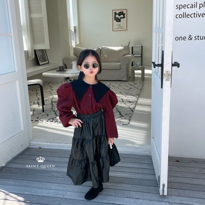 SAINT QUEEN - Korean Children Fashion - #Kfashion4kids - Check Crop Blouse - 8