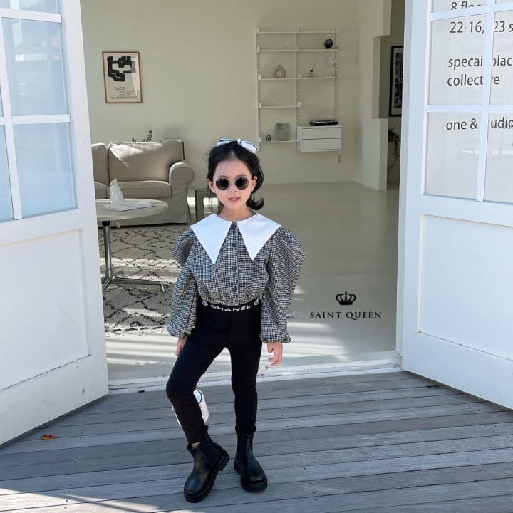 SAINT QUEEN - Korean Children Fashion - #Kfashion4kids - Check Crop Blouse - 9