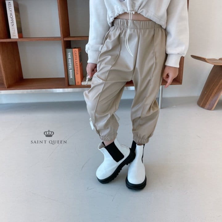 SAINT QUEEN - Korean Children Fashion - #Kfashion4kids - Leather Jogger Pants - 12