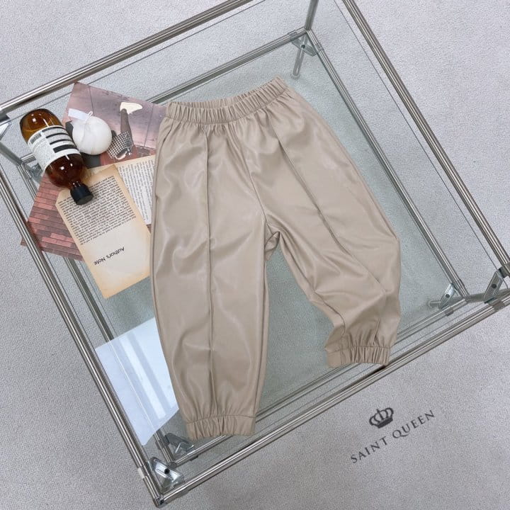 SAINT QUEEN - Korean Children Fashion - #Kfashion4kids - Leather Jogger Pants - 2
