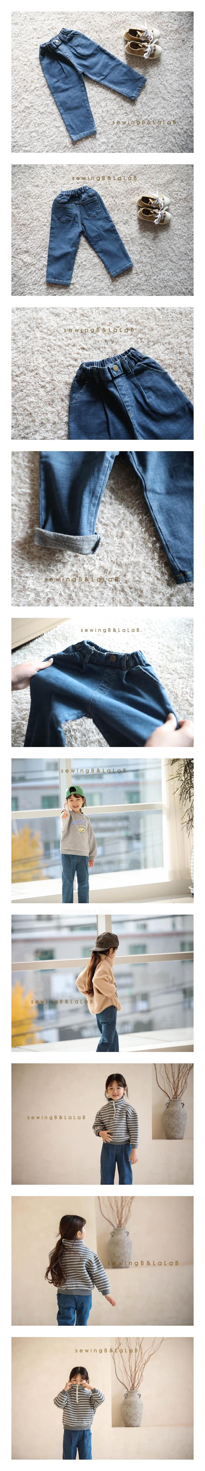 SEWING-B - Korean Children Fashion - #Kfashion4kids - Denim Straight Span Pants