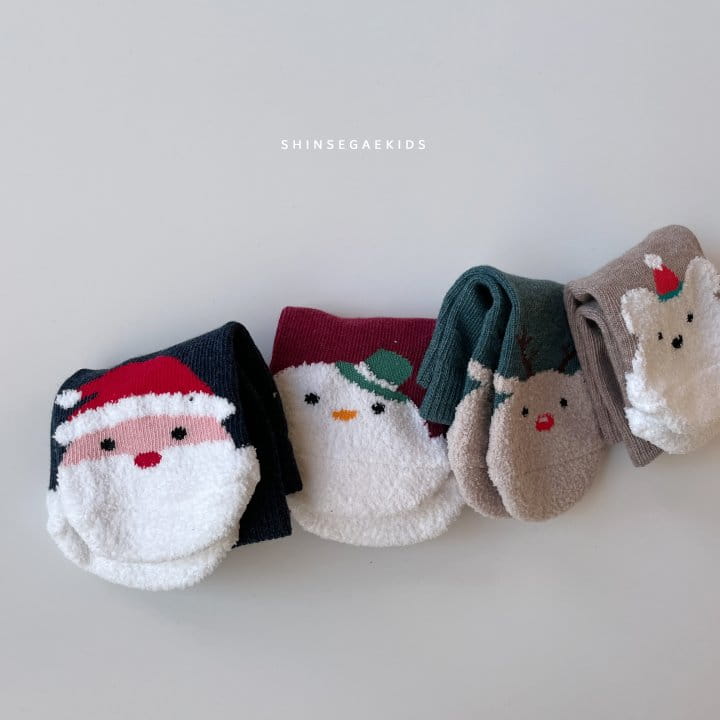 SHINSEAGE KIDS - Korean Children Fashion - #Kfashion4kids - Christmas Sleep Socks [set of 4] - 2