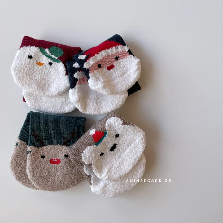 SHINSEAGE KIDS - Korean Children Fashion - #Kfashion4kids - Christmas Sleep Socks [set of 4] - 3