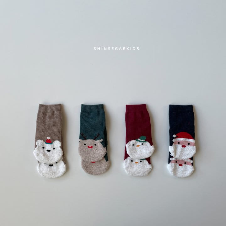 SHINSEAGE KIDS - Korean Children Fashion - #Kfashion4kids - Christmas Sleep Socks [set of 4] - 4