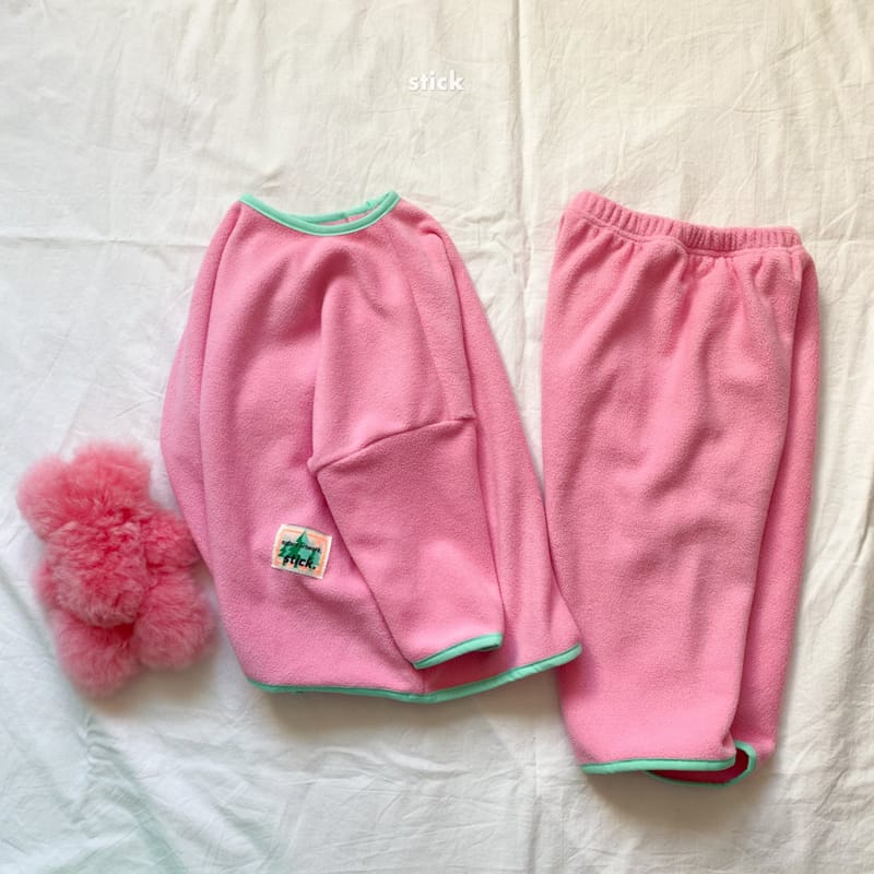 STICK - Korean Children Fashion - #Kfashion4kids - Fleece Pajamas Set with Mom