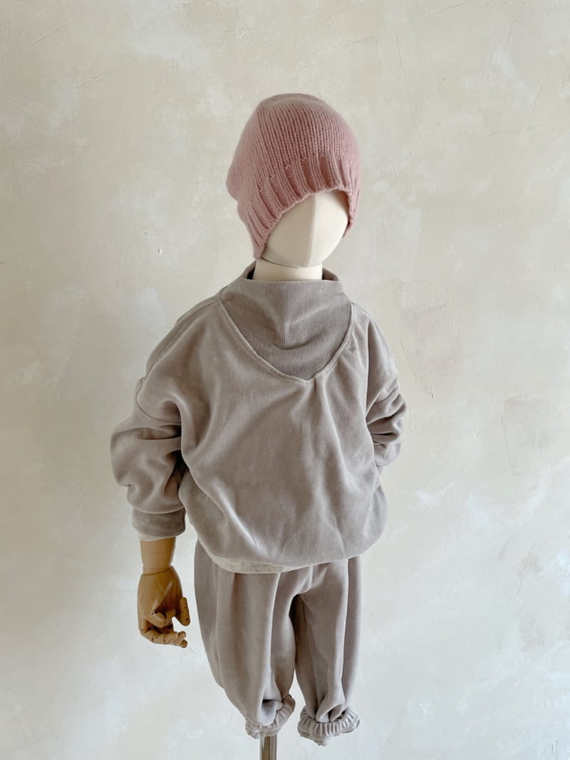 STUDIO M - Korean Children Fashion - #Kfashion4kids - Rib Neck Veloure Top Bottom Set - 4