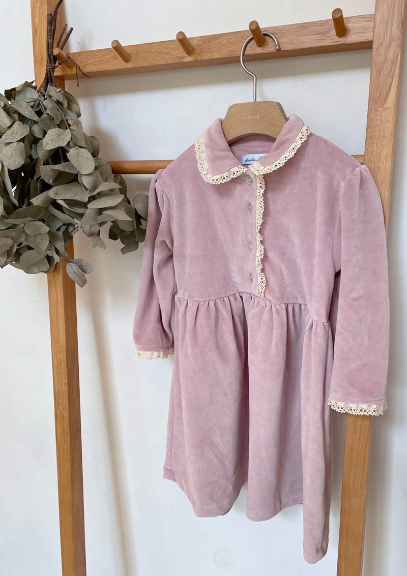 STUDIO M - Korean Children Fashion - #Kfashion4kids - Velvet Lace One-piece
