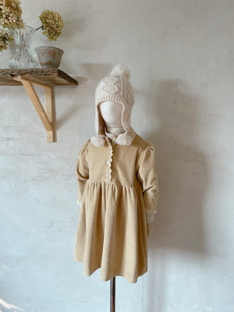 STUDIO M - Korean Children Fashion - #Kfashion4kids - Velvet Lace One-piece - 6