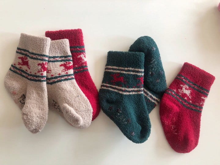 TEAMAND - Korean Children Fashion - #Kfashion4kids - Christmas Sleep Socks [set of 3] - 2