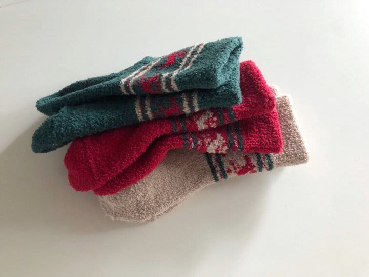 TEAMAND - Korean Children Fashion - #Kfashion4kids - Christmas Sleep Socks [set of 3] - 3