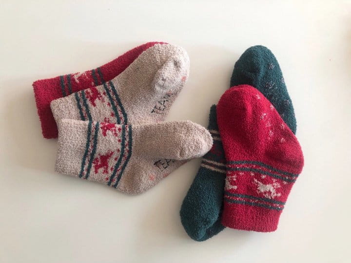 TEAMAND - Korean Children Fashion - #Kfashion4kids - Christmas Sleep Socks [set of 3] - 4