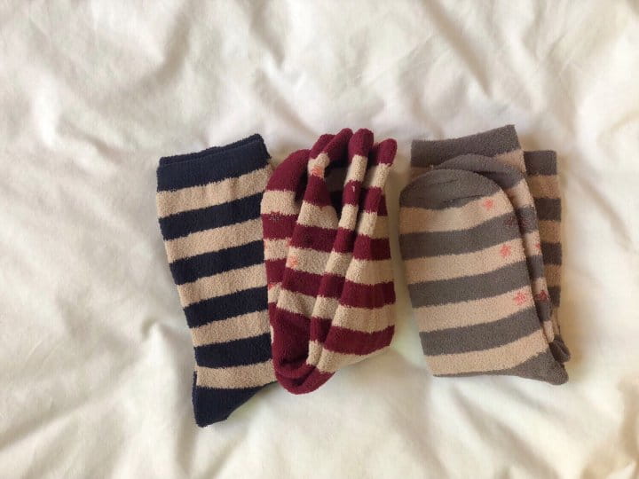 TEAMAND - Korean Children Fashion - #Kfashion4kids - Ppapiyong Sleep Socks [set of 3] - 3