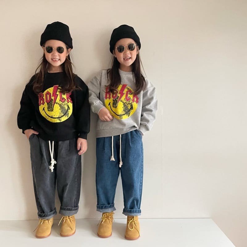 THE GREY - Korean Children Fashion - #Kfashion4kids - Fleece Baggy Jeans
