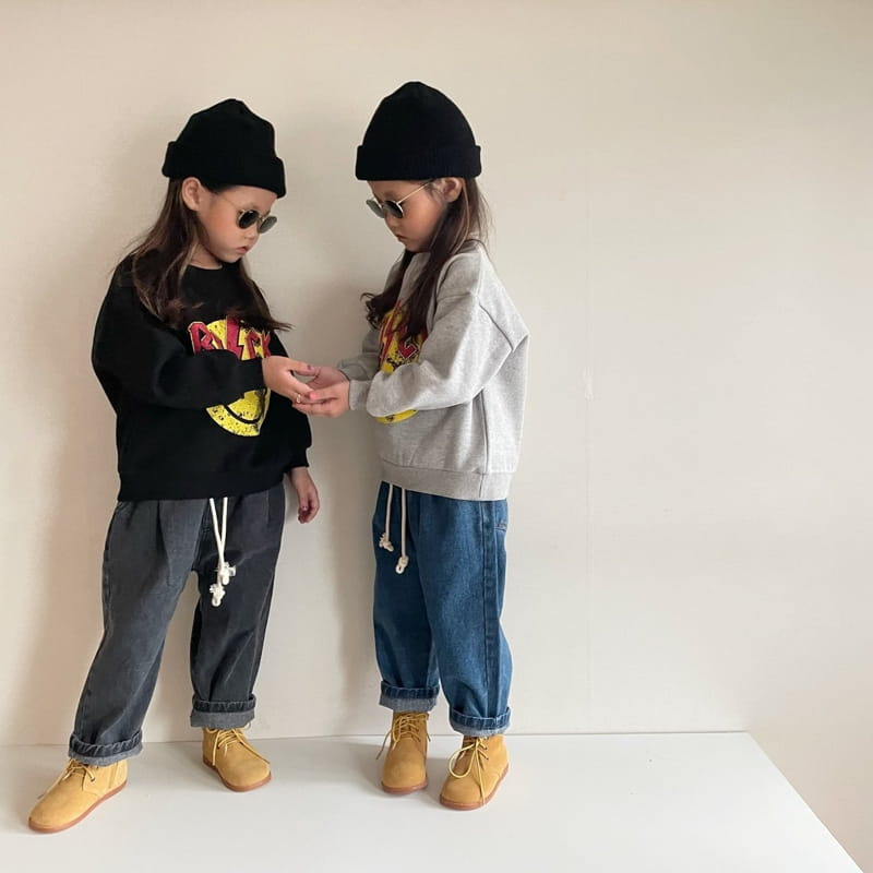 THE GREY - Korean Children Fashion - #Kfashion4kids - Fleece Baggy Jeans - 2