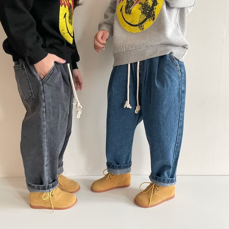 THE GREY - Korean Children Fashion - #Kfashion4kids - Fleece Baggy Jeans - 3