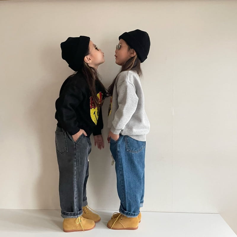 THE GREY - Korean Children Fashion - #Kfashion4kids - Fleece Baggy Jeans - 4